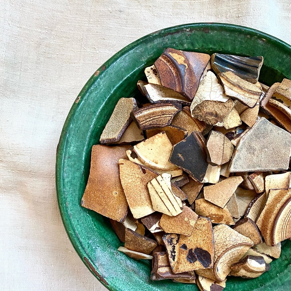 15 Antique New England River Pottery Shards